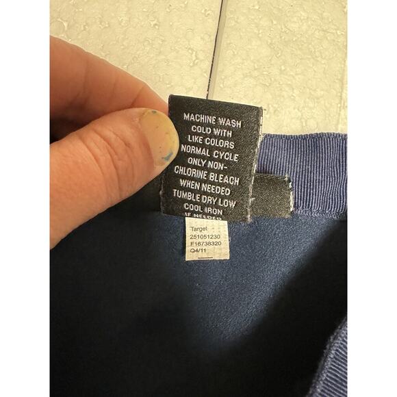 Jason Wu for Target Navy Blue Floral DAISY Pleated Accordion Skirt Women's Sz 6 - Picture 7 of 7